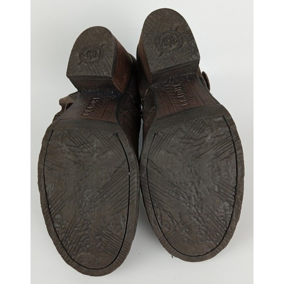 Born Galene Rustic Brown Leather Suede Distressed Moto Boots Womens Size 8.5 - Picture 7 of 9